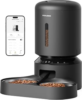 PETLIBRO Comedero Automático para Gatos para 2 Gatos, Comederos WiFi 5G y 2.4G para Mascotas, Dispensador Programable de Comida para Gatos de 5L con Tecnología Hermética Lock-Fresh, Cuencos Dobles de