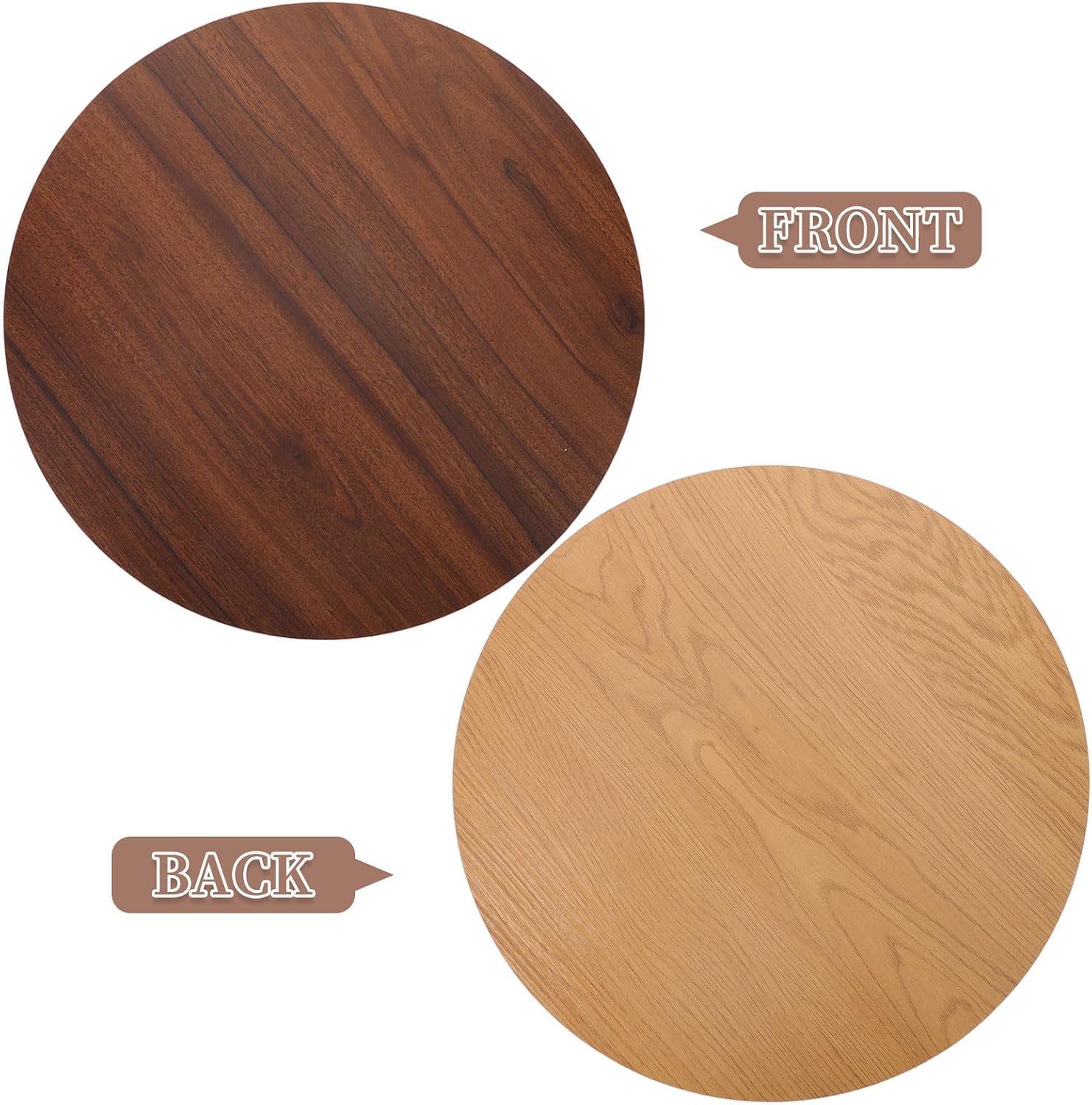 Wooden Table Top Replacement Inch Round Seamless Safety Design with Anti-Scratch Surface Easy Portability and Space Saving for Coffee Table for Kitchen and Gatherings