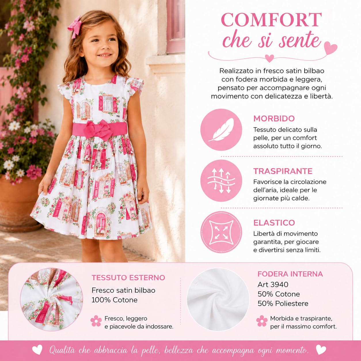Generico Mayoral Vestito Bambina in Cotone con Stampa e Fiocco Decorativo, 3940