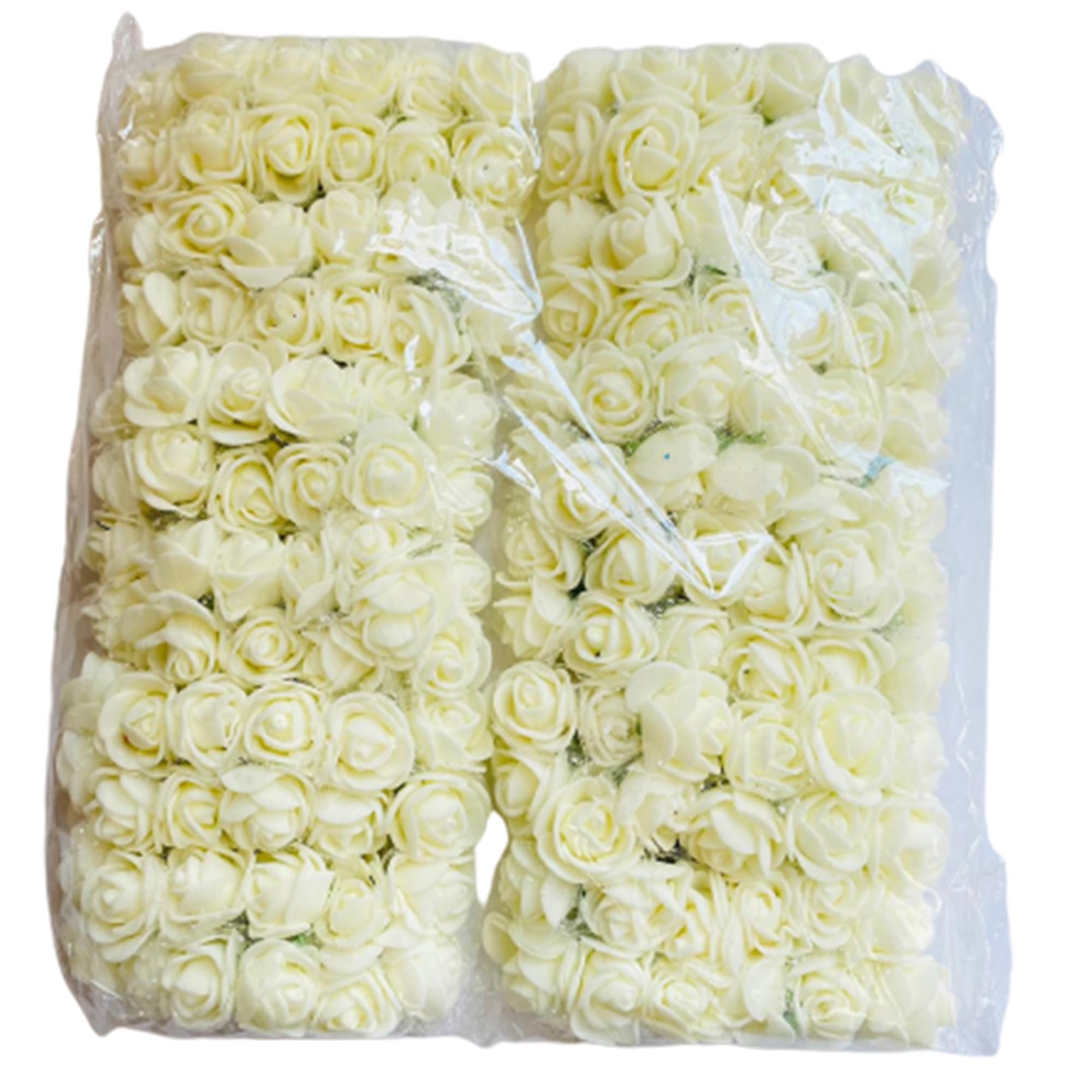 Artificial Flowers Foam Roses Ivory Wedding Flowers Fake Flowers Bridal Bouquets Birthday Wedding Party Flower Arrangement DIY Crafts Accessories Home Party Decoration 144 pcs 3 Pack โ image 1
