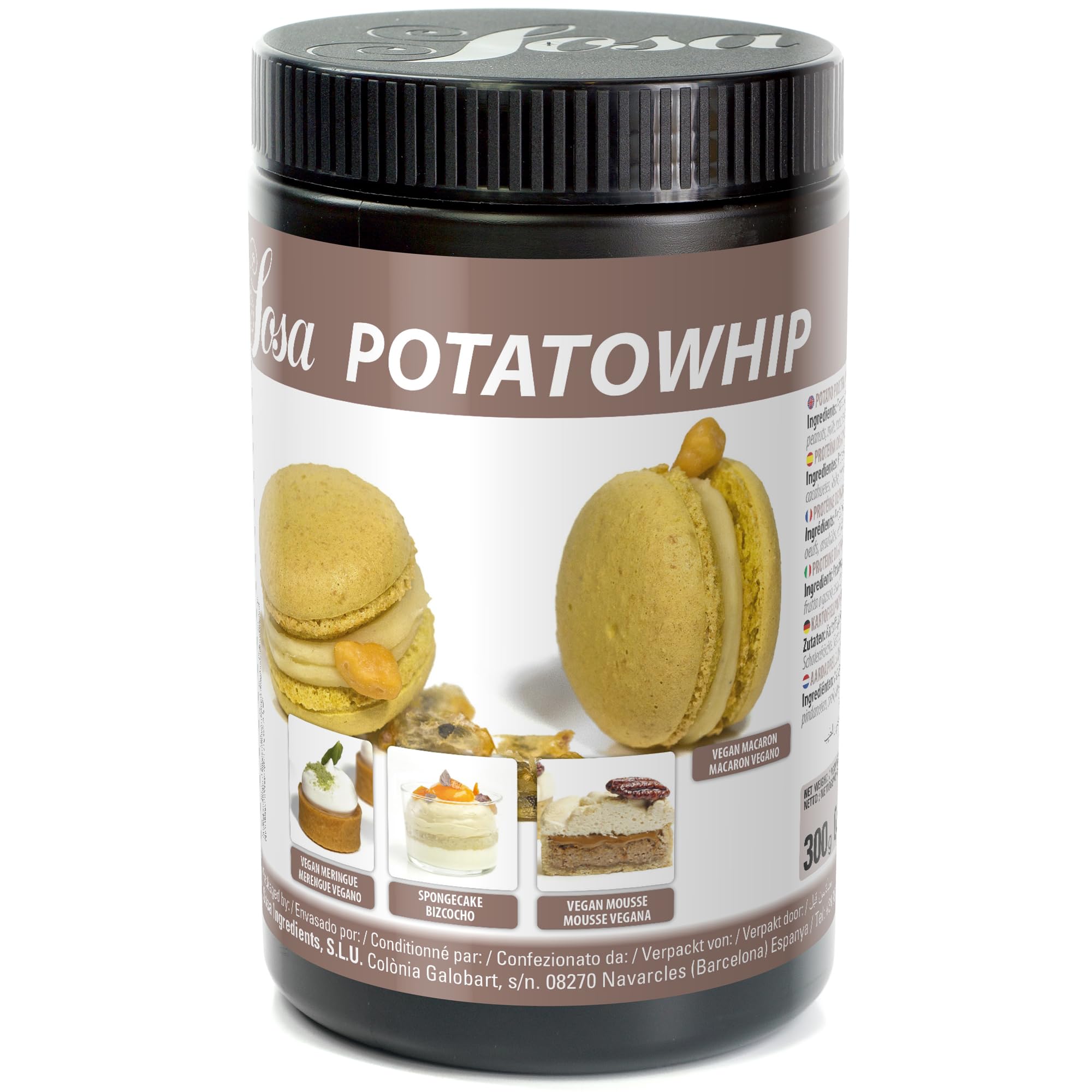 SOSA Potatowhip - Proteína de patata en polvo - Emulsionante y coagulante, efecto montante y espumante - Formato 300grs - Uso alimentario