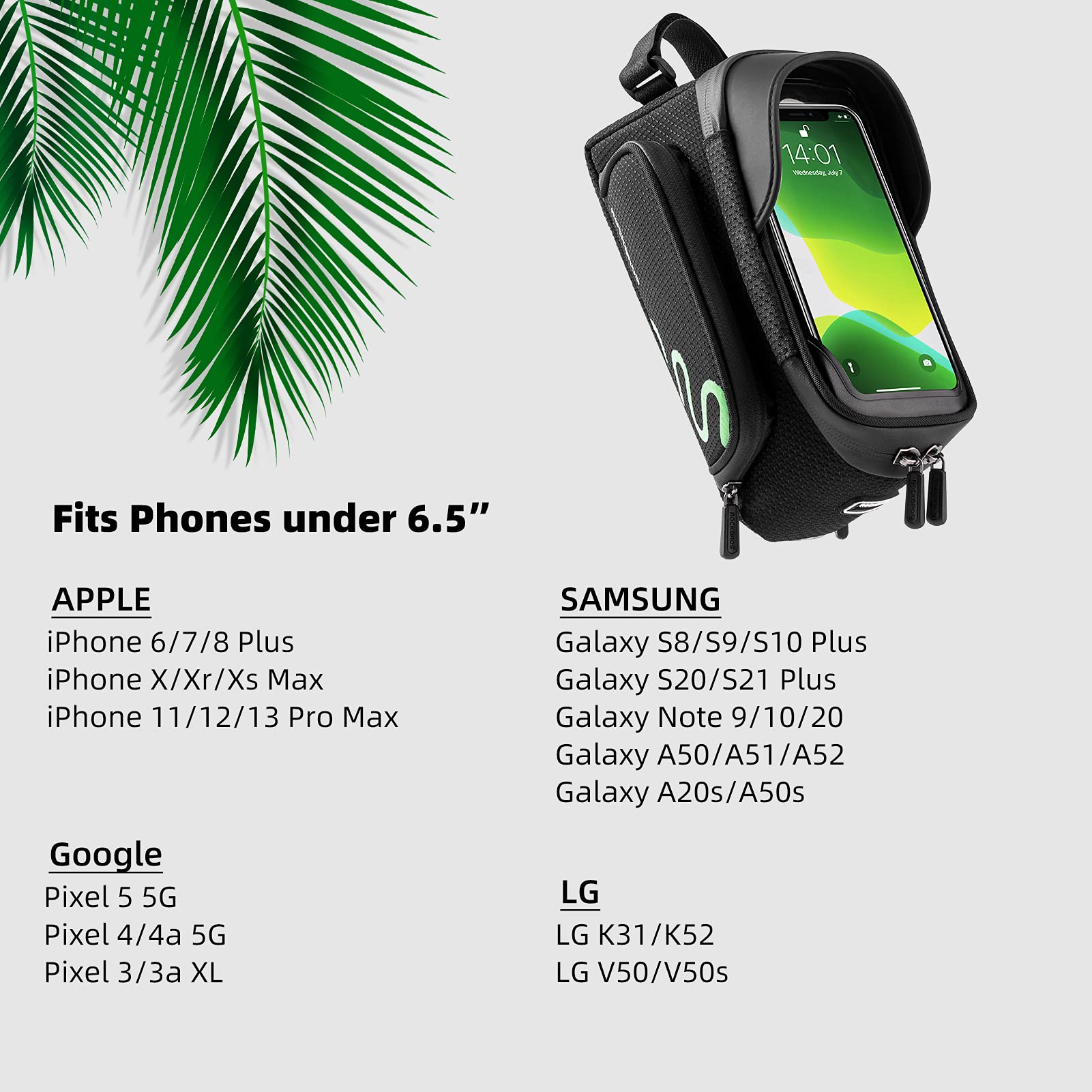 2-in-1 Waterproof Bike Bag - Frame & Handlebar Pouch With Phone Window (Fits Phones Below 6.9")