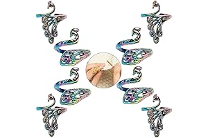 ZESION 8 Adjustable Peacock Crochet Rings: Embellish Your Knitting Crafts