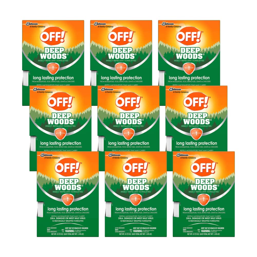 OFF! Deep Woods Towelettes Multi-Packs 12 Count (Pack of 9)