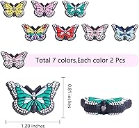 Vista 2 de 14 piezas Cuentas de Silicona (Silicona, Pequeñas, Redondas, Color Mixto, Mariposa) – Accesorios de Manualidades DIY – para Bolígrafos con Cuentas