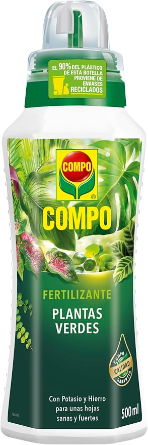 COMPO Green Plant Fertilizer for Indoor Plants Balcony and Terrace Liquid Fertilizer with Extra Potassium Iron 500ml