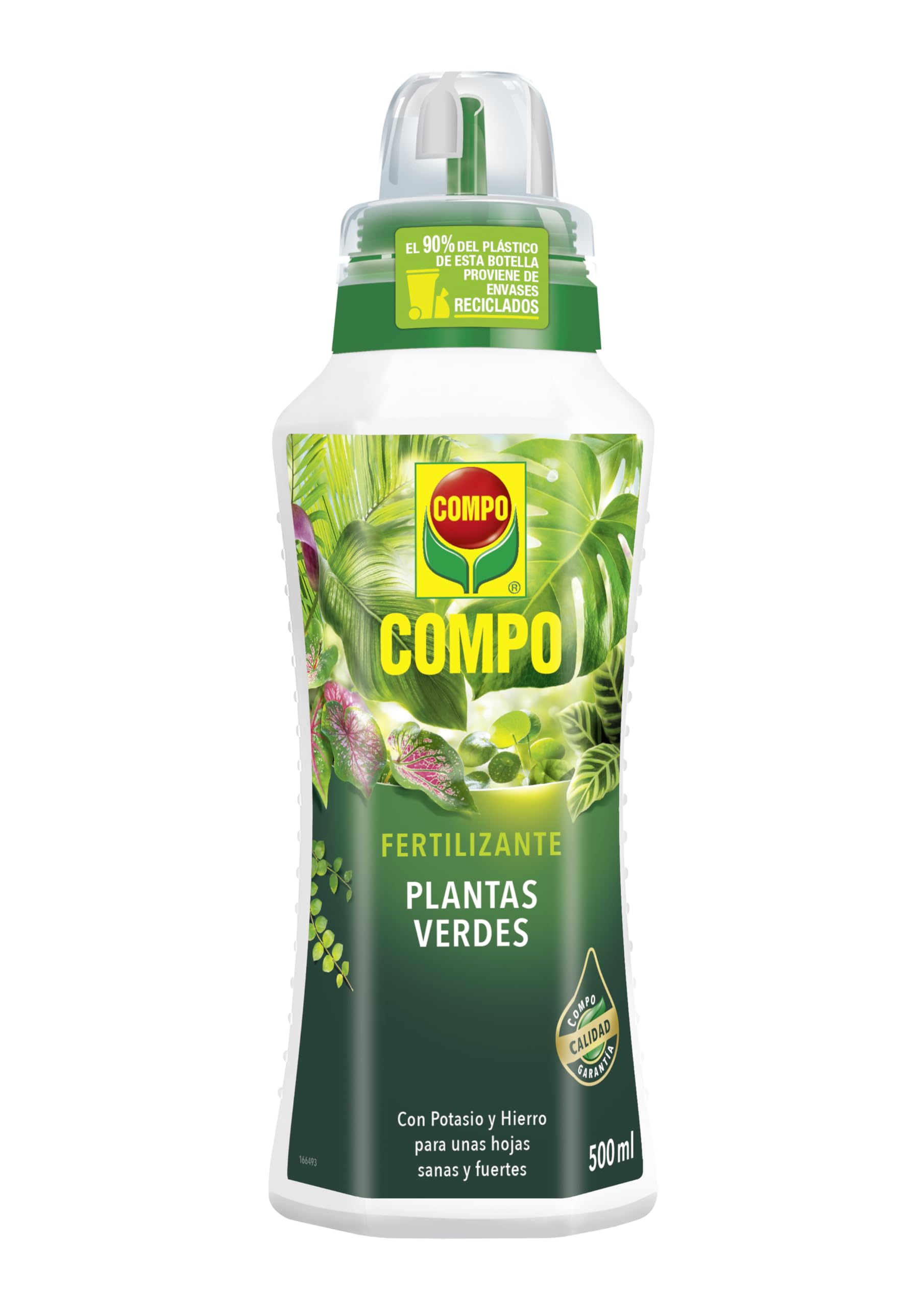 COMPO Fertilizante de plantas verdes para plantas de interior, balcón y terraza, Fertilizante líquido con extra de potasio y hierro, 500 ml