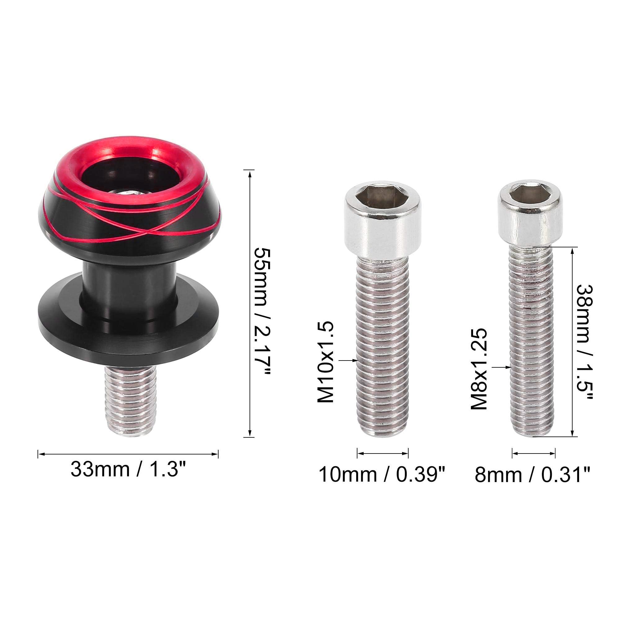 Lot de 2 Bras oscillants universels en Alliage d'aluminium CNC pour Moto 1996-2023 8 mm 10 mm Orange