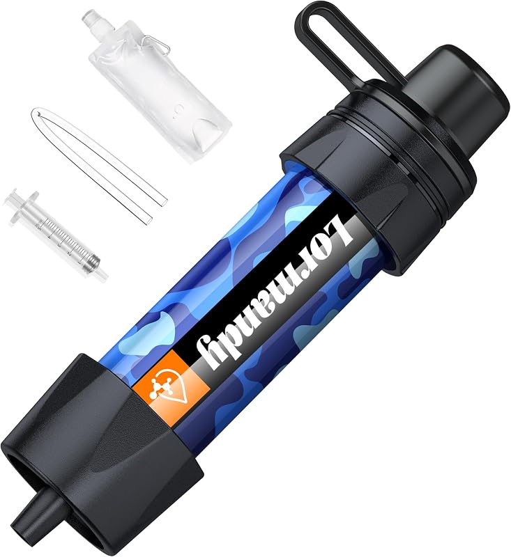 Filtro de agua de paja, sistema de filtración de agua portátil, purificador de agua, equipo personal de supervivencia de emergencia al aire libre para senderismo, viajes, camping, accesorios, preparación para emergencias, actividades al aire libre