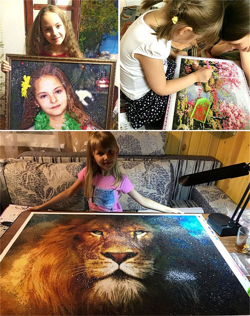 Diamond Painting kit Completo, DIY 5D Pintura Diamante, Bricolaje Diamond Painting Grande, Kit de Pintura de Diamantes Pintura por Numeros para Adultos Niños Elefante-Round drill,70x90cm