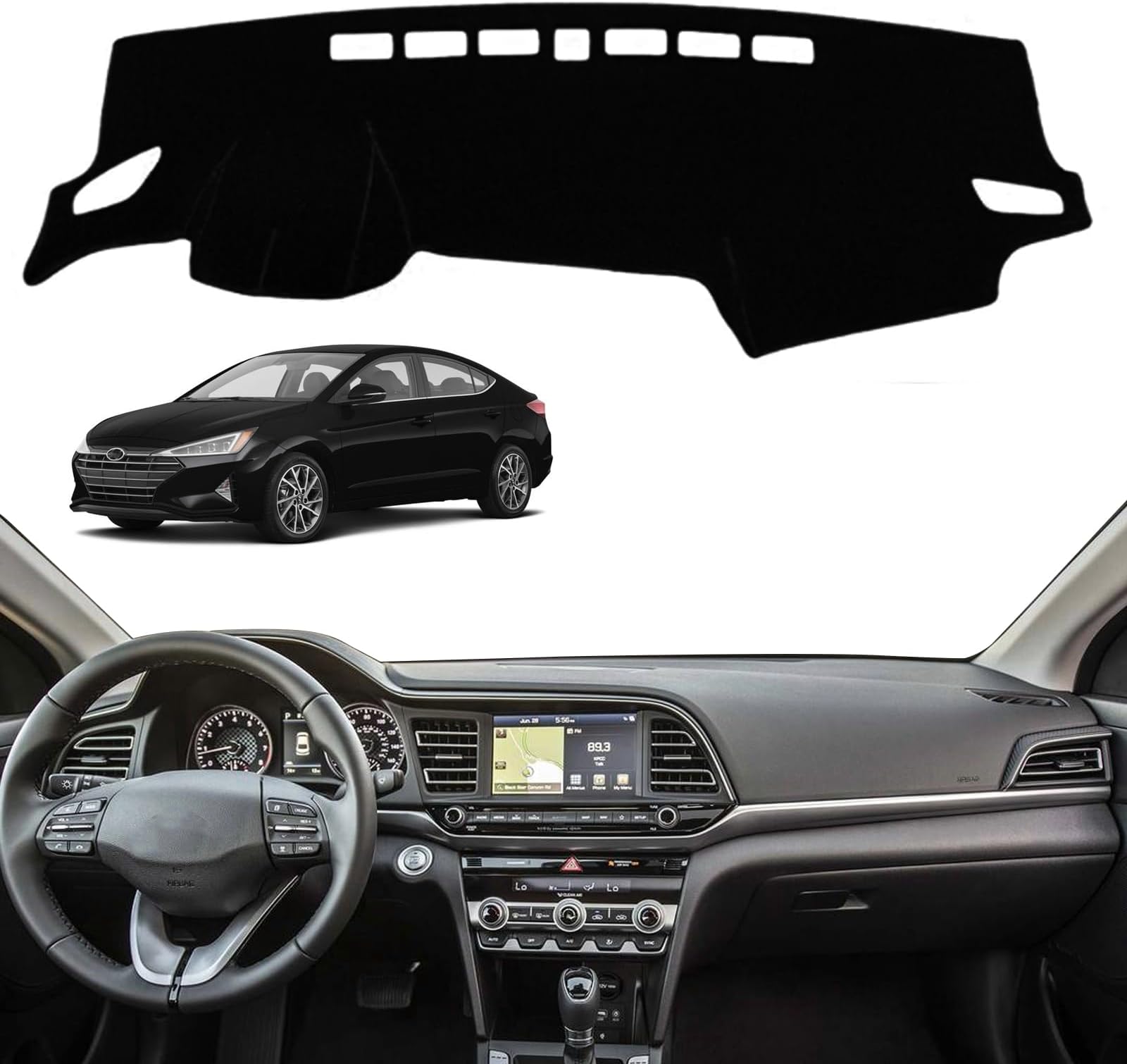 INUBOXES Dashboard Cover For Nissan Rogue 2021-2023 - Non-Slip Custom Mat, Black Trim (Without HUD) - View #8