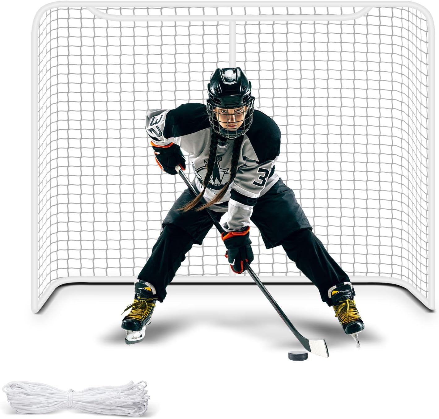 Seenelling 54" 72" Hockey Goal Replacement Net Official Size | Durable Netting for Street Hockey, Lightweight Mesh, Easy Attach, Fits Standard Goals, Ideal for Backyard Training