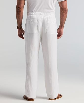 Cubavera Men's Linen-Blend Lightweight Pants with Drawstring (Size Small - 5X Big & Tall)