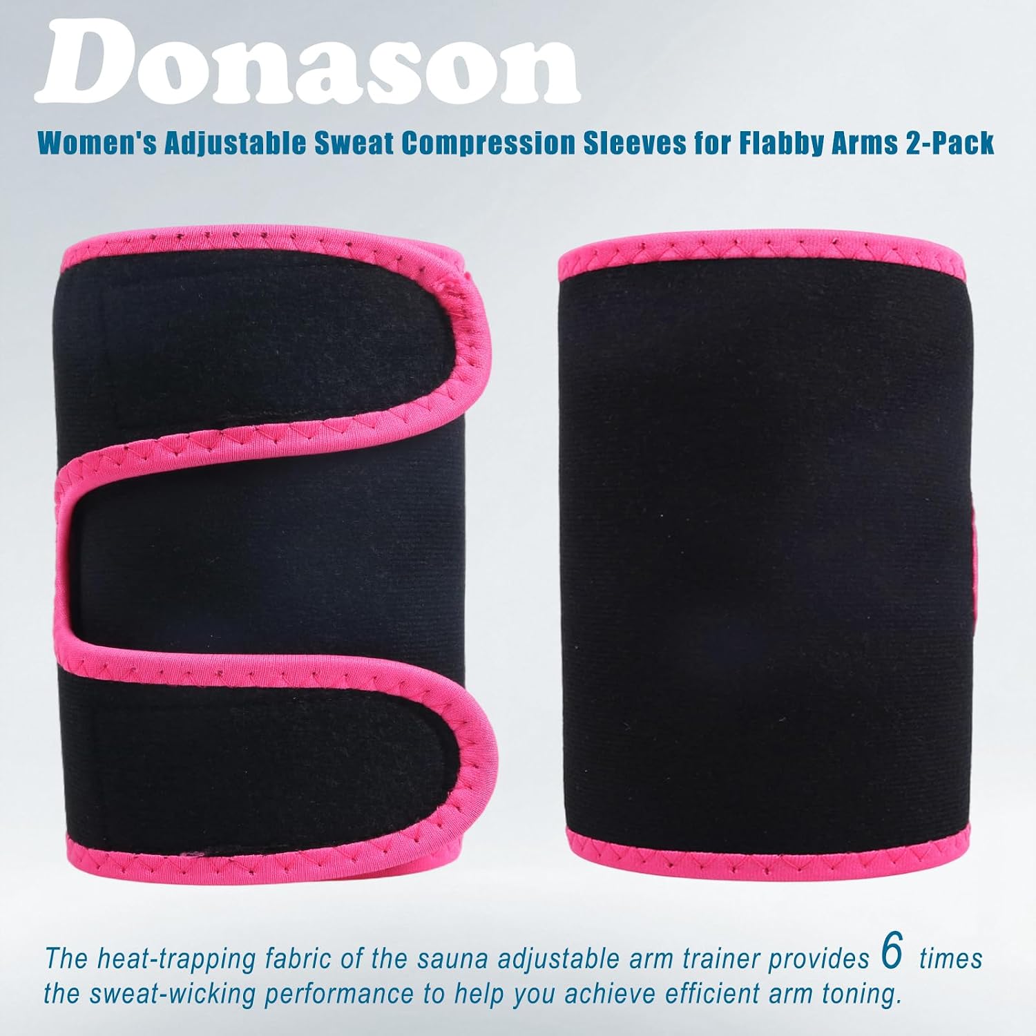 Women's Arm Trimmers 2Pcs Adjustable Sweat Arm Shaper Bands Compression Workout Sleeves Sauna Wraps for Flabby Arms