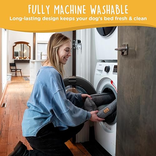 Miniatura 6 de Cama pequeña para perros de 26 pulgadas, sofá lavable de felpa para perros y gatos pequeños, cama rectangular suave para cachorros con base