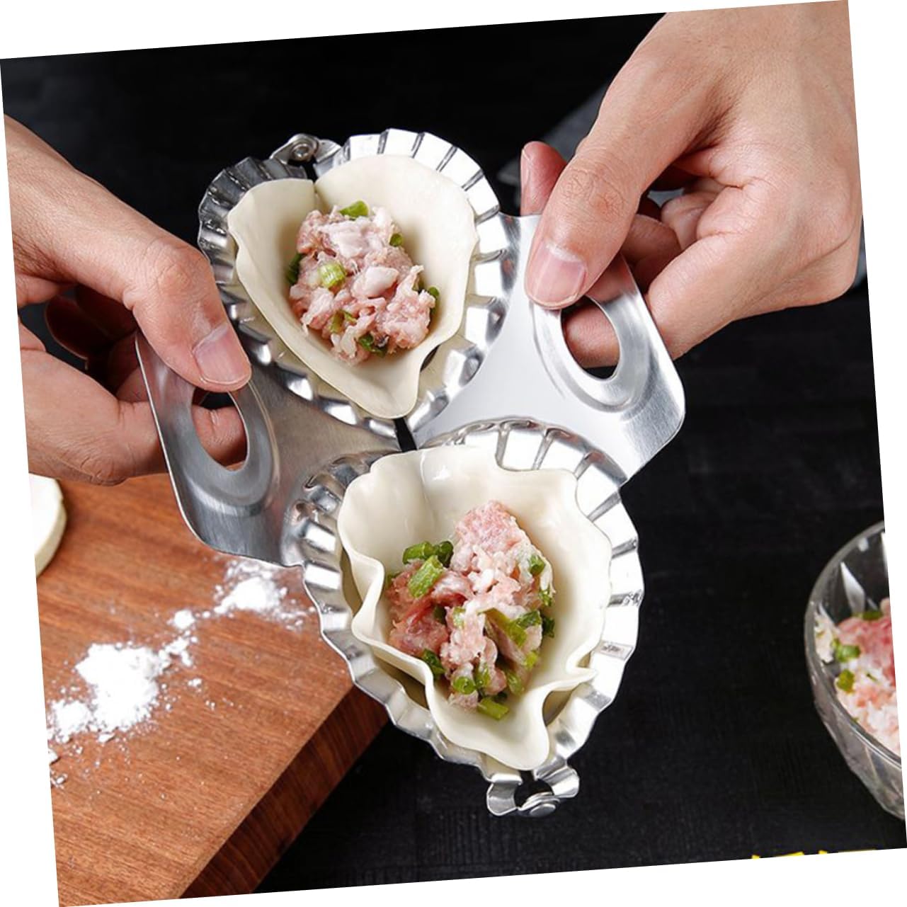 Stainless Steel Dumpling Maker Tool for Home and Restaurant Double-sided Dumpling Mold Easy to and Use Effortlessly Silver