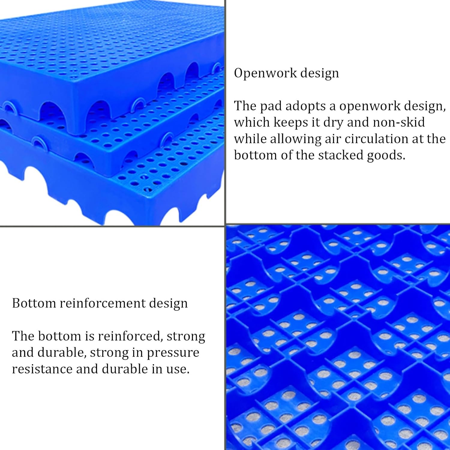 Plastic Pallets, Waterproof Storage Grid Pad, HDPE Breathable Shipping Storage Racks Tray for Garage Supermarket Basement Factory Workshops(Green,100x60x5cm/1pcs)