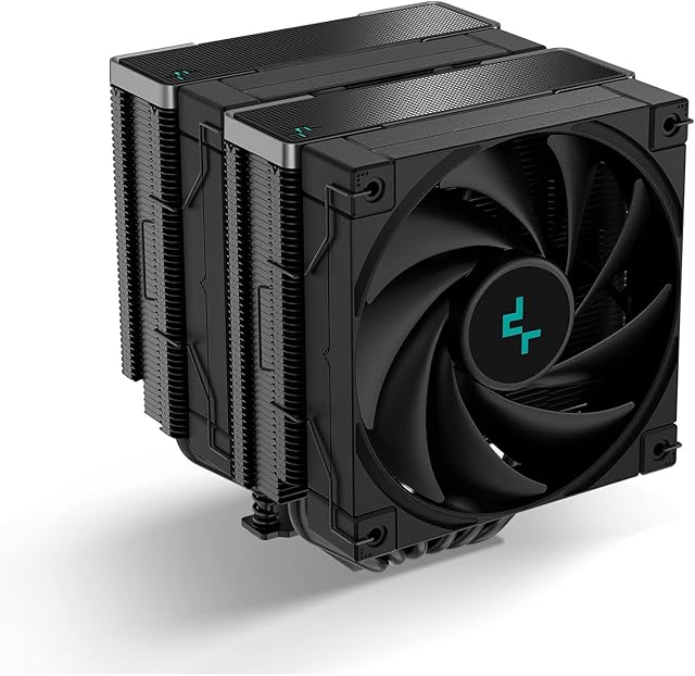 DeepCool AK620 Zero Dark CPU Air Cooler Mighty 260w TDP ALL-Black 6 Copper Heat Pipes Dual-Tower CPU Cooler with Fans Each 120mm PWM 1850RPM 68.99CFM for Intel LGA 1700/1200/1151/1150/1155 AMD AM5/AM4