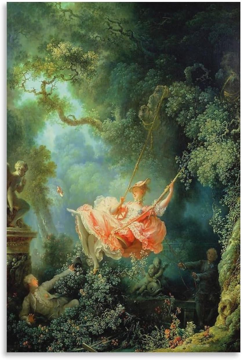 The Swing by Jean-Honoré Fragonard Poster Wall Art Poster Prints Home Decor Picture Canvas Painting Posters 12x18inch(30x45cm)