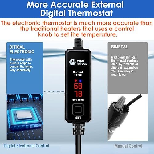 Miniatura 5 de AquaMiracle Calentador de acuario pequeño de 100 W, calentador de tanque de peces, calentador de tortuga, súper mini calentador de acuario,