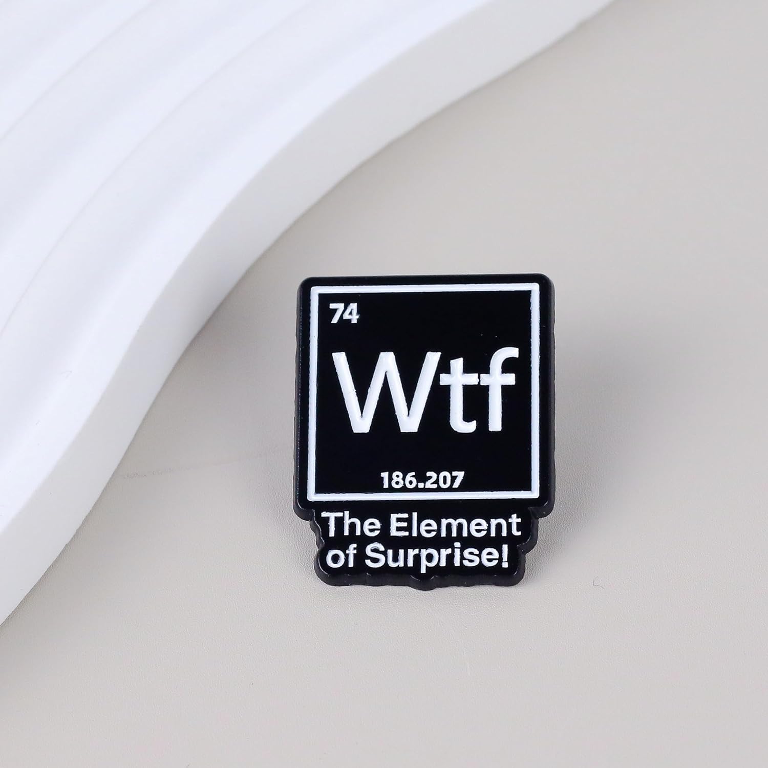 WTF The Element of Surprise, Funny Science Joke Periodic Table Enamel Pin, Hilarious Scientific Saying Brooches, Chemistry Science Humor Quote Badge Brooch, Funny Scientific Chemist Saying Decorative Pin Jewelry Accessories