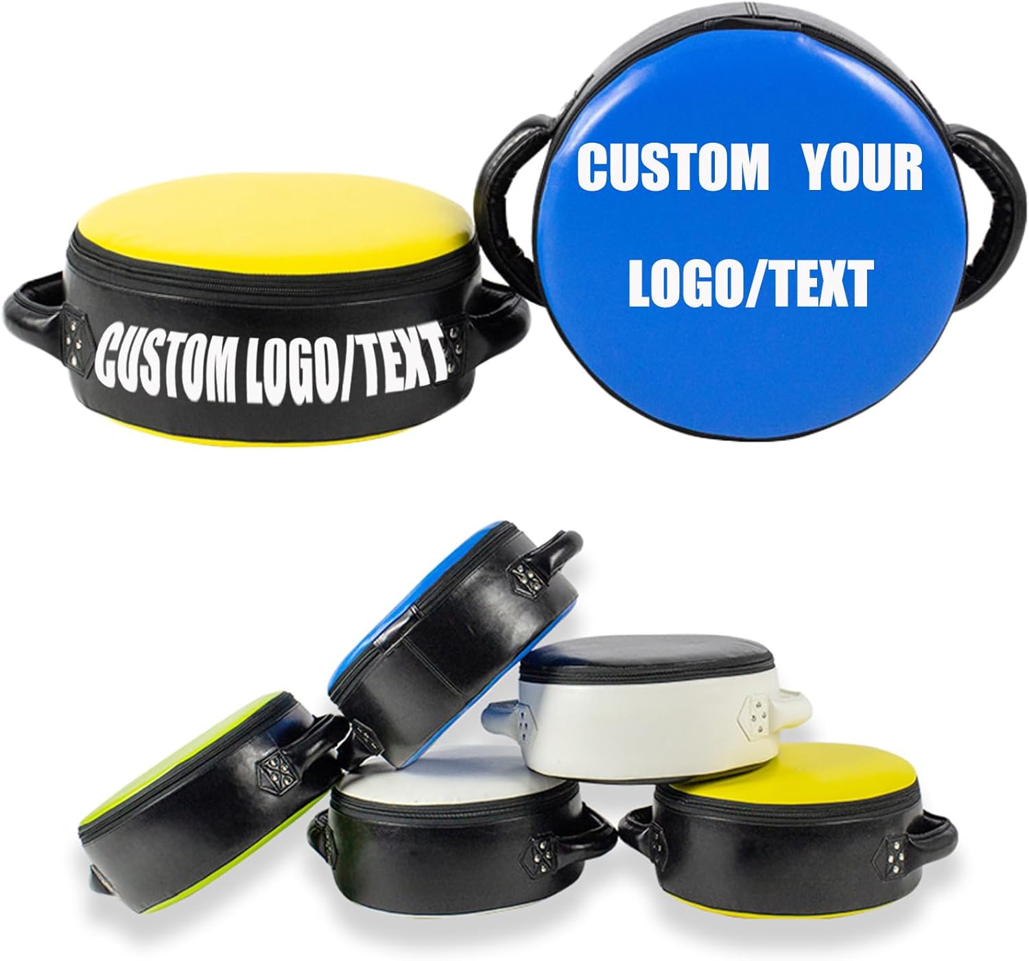 Custom Boxing Punch Shield, Round Punching Mitts, Taekwondo Pad, Focus Target for MMA Muay Thai Kickboxing Boxing Coaches & Training Equipment