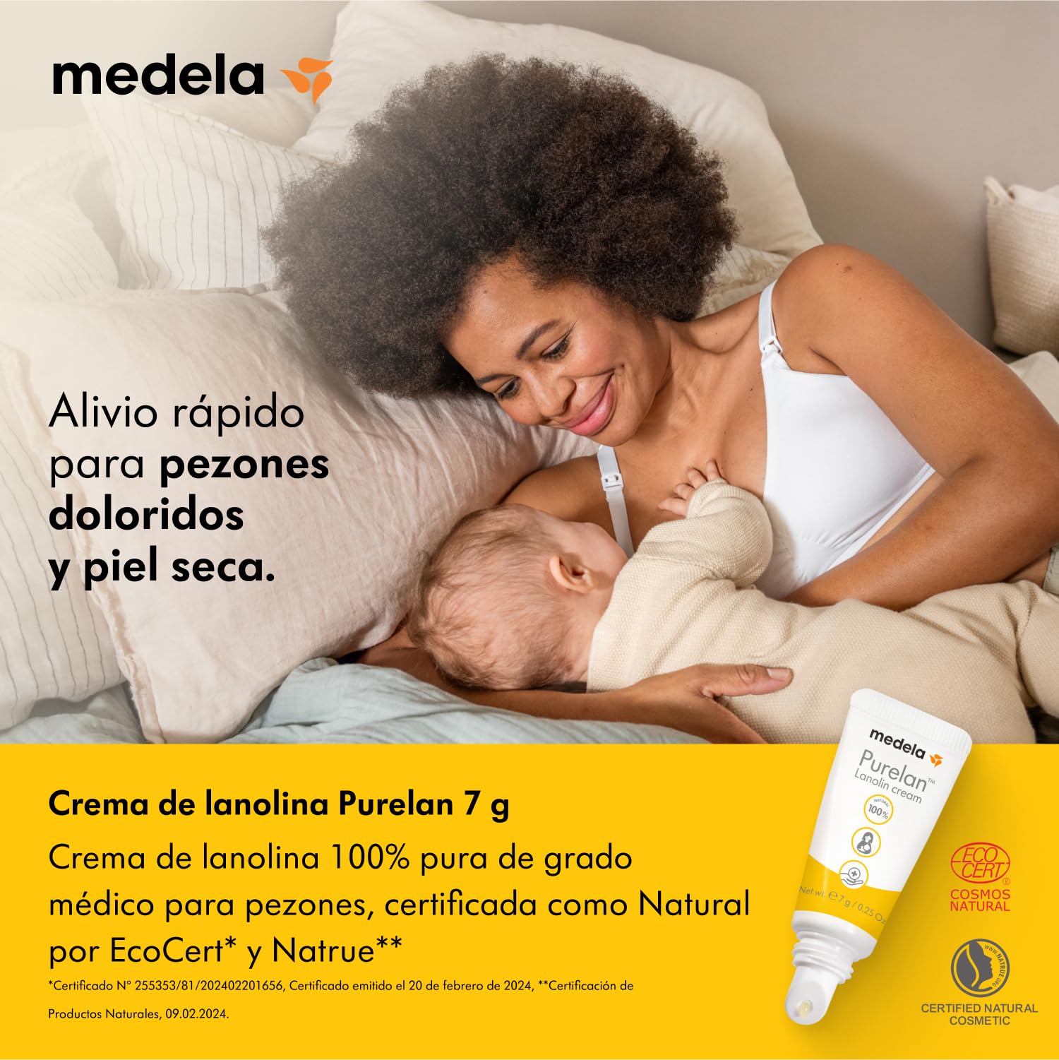 Medela Purelan Brustwarzensalbe aus 100% Lanolin, 7 g Ungüento
