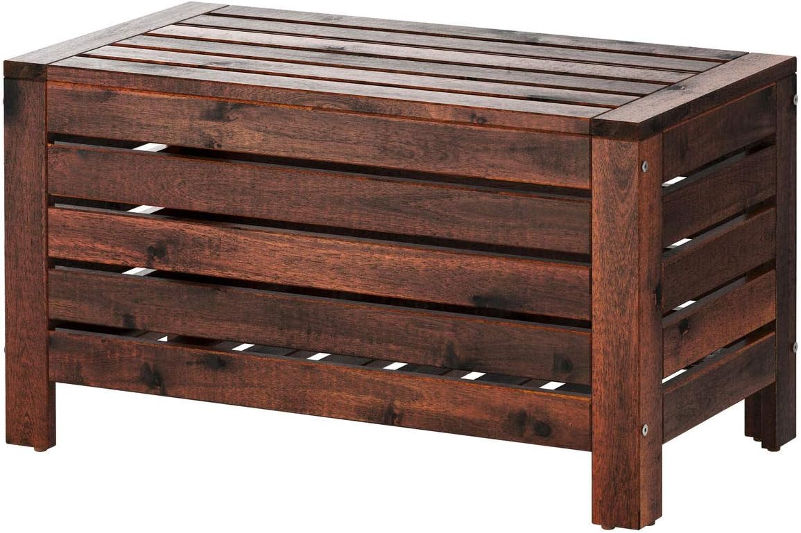 IKEA ÄPPLARÖ storage bench, outdoor brown stained (80x41x44 cm)