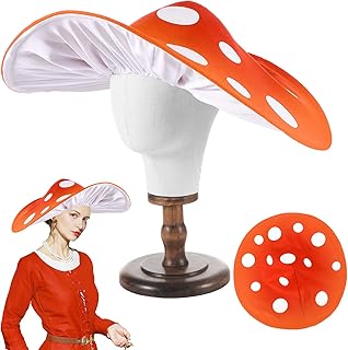 Liitrsh 20 Inch Mushroom Hat Costume Cosplay Accessory Oversized with Wired Brim Cap Felt Hat for Women Men Adult Christmas