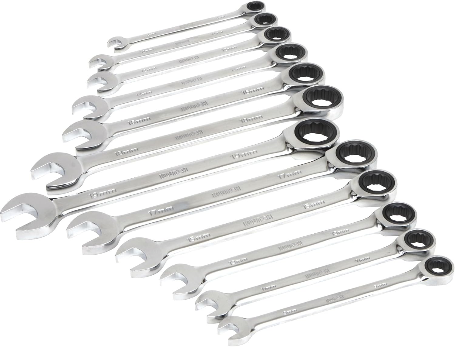 Klutch Ratcheting Wrench Set - 12-Pc Metric: 8-19mm