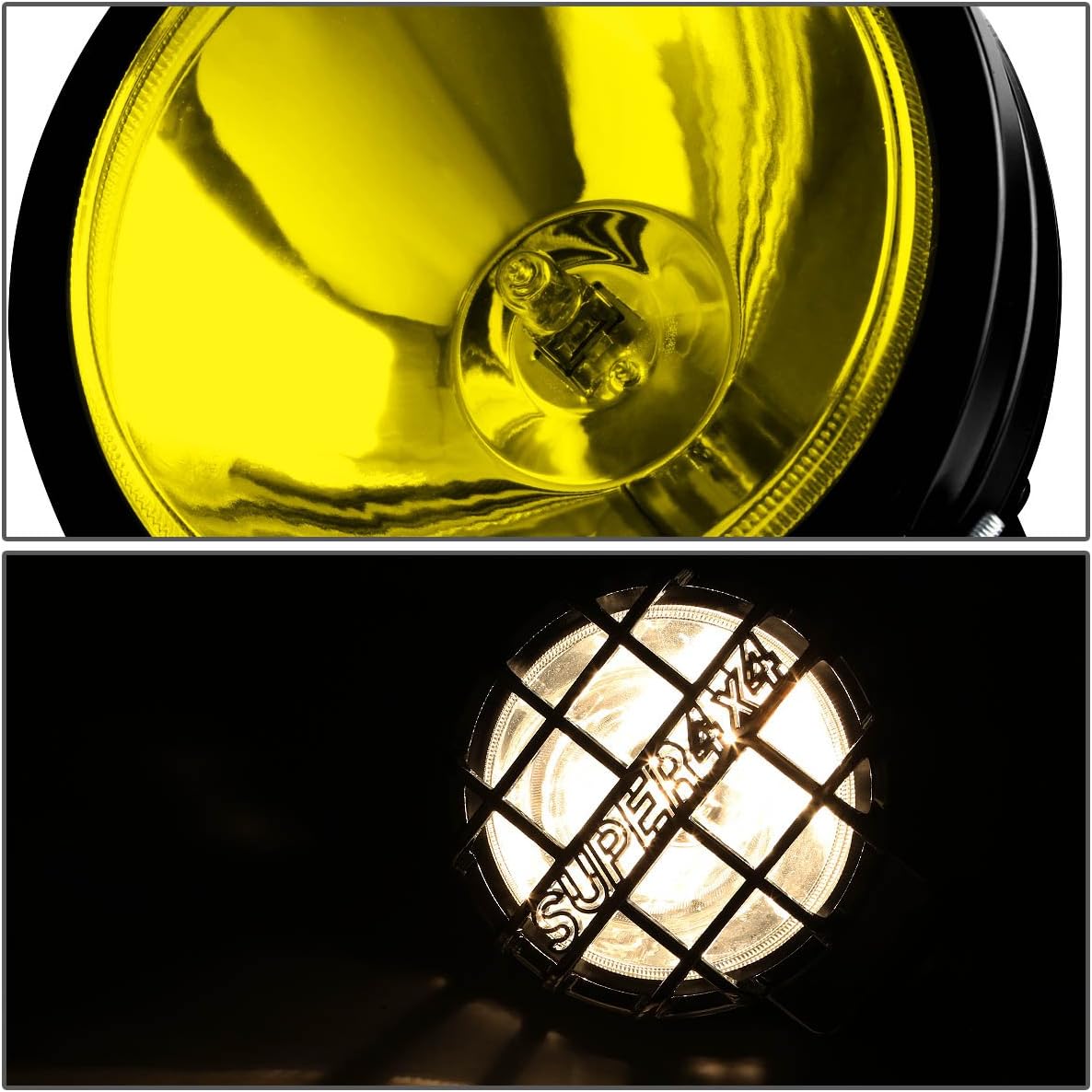 Auto Dynasty Compatible with Ford Super Duty 3rd Gen 3 inches Black Bull Bar - 6 inches Black Housing Amber Lens Fog Lights