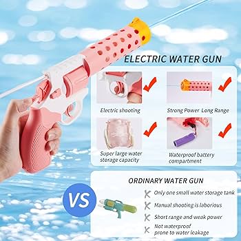 Amazon | 1個 ピンク リボルバー 電動ウォーターガン プール用
