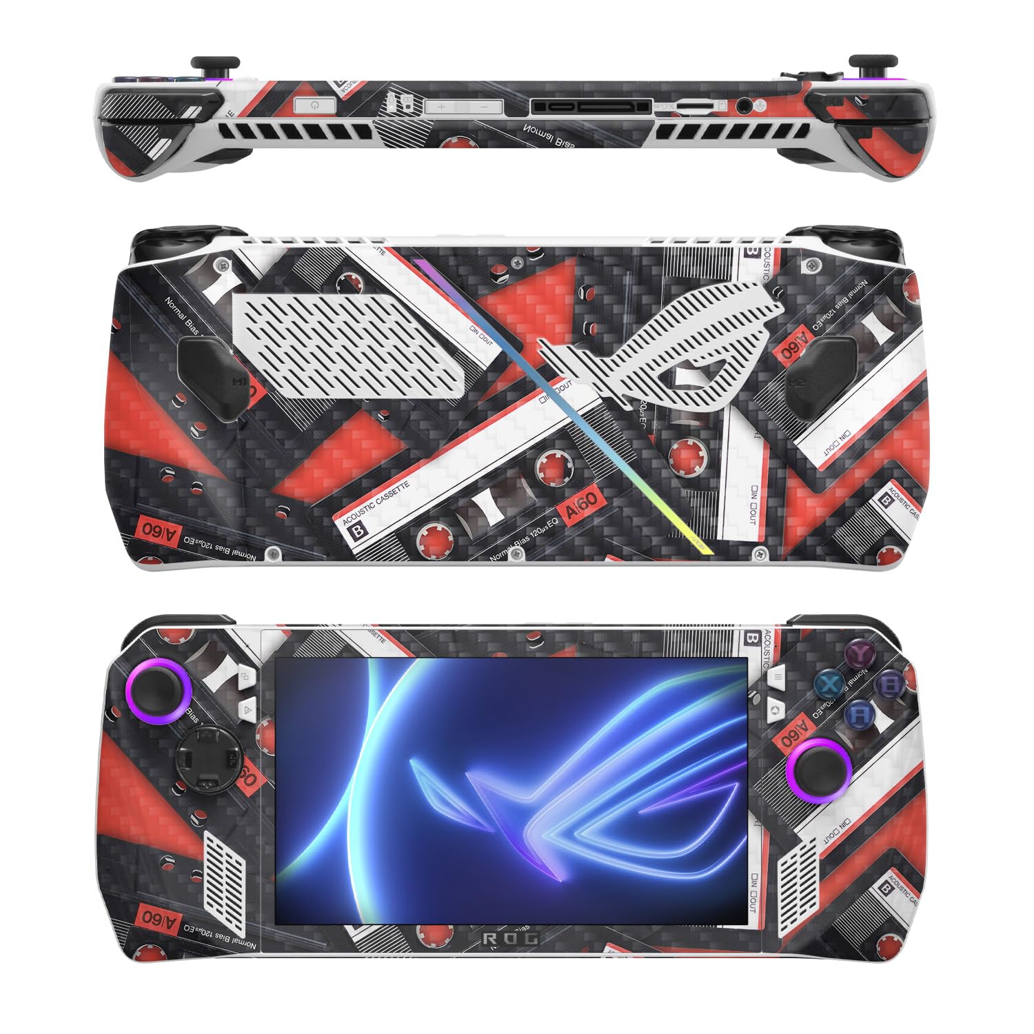 MightySkins Carbon Fiber Skin Compatible with Asus ROG Ally - Mixtape | Protective, Durable Textured Carbon Fiber Finish | Easy to Apply, Remove, and Change Styles