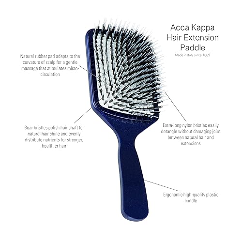 Miniatura 2 de Cepillo cuadrado de paleta de gran longitud para extensiones de cabello Acca Kappa