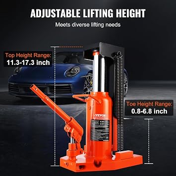 VEVOR Hydraulic Toe Jack, 5 Ton On Toe Toe Jack Lift, 10 Ton On Top Lift Capacity Machine Jack, 0.8-6.8 in Toe Height, 11.3-17.3 in Top Height, Air Hydraulic Claw Jack for Machinery, Industry