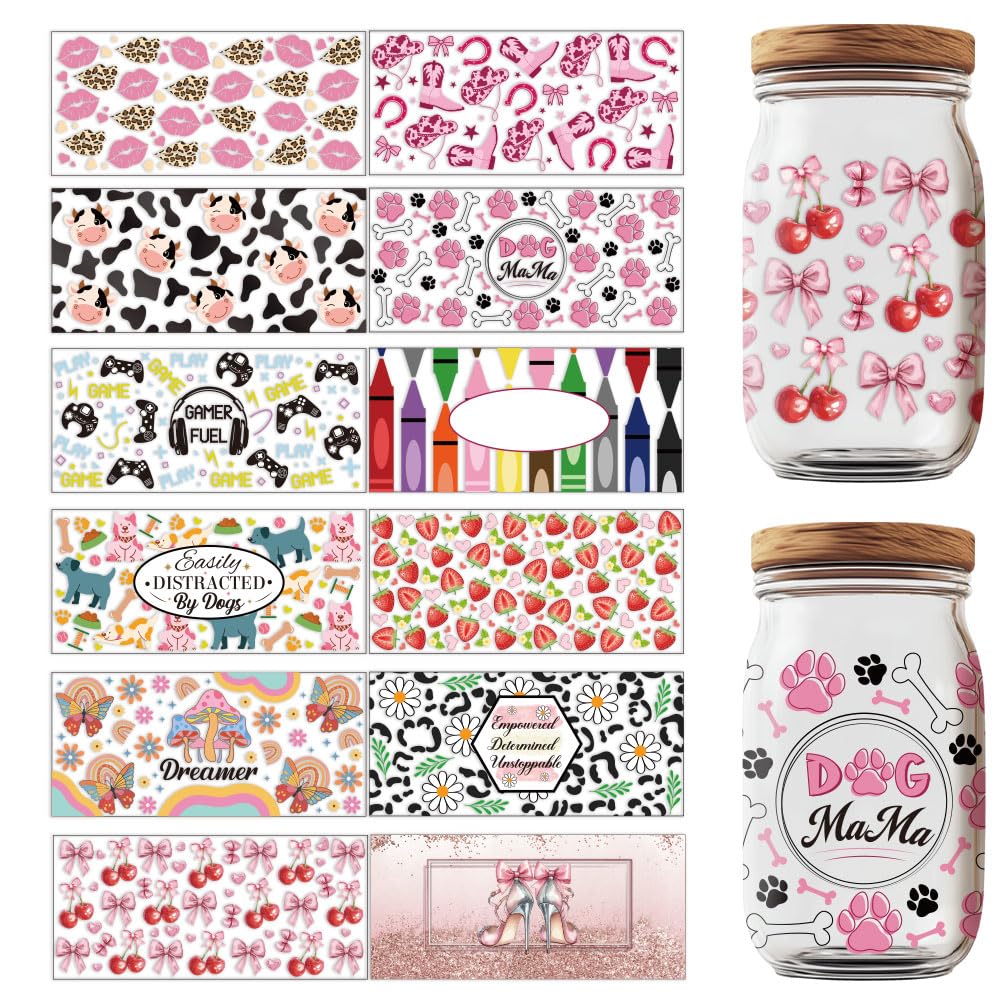 GOMAKERER 12 Sheets Transfers Stickers