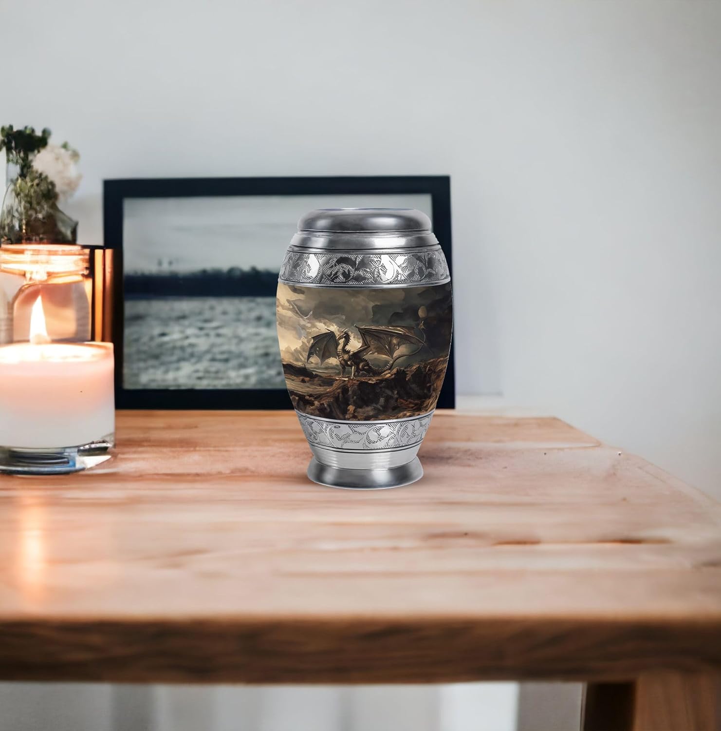 Dragon Urn, Urn for Human Ashes - Memorial Urns for Grandparents - Adult Funeral Urn - Small Urns - Mini Urns for Ashes - Keepsake Urn for Male & Female - Pack of 1-3 Inch, Black