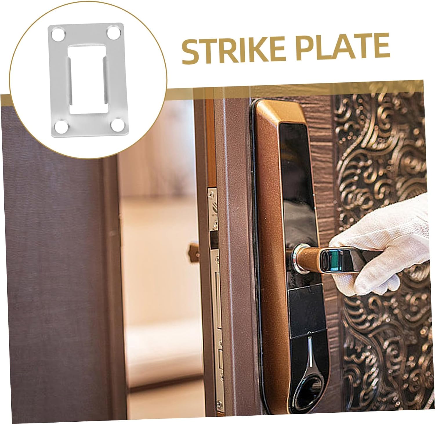 6pcs Stainless Steel Door Reinforcement Plate Door Strike Plate Deadbolt Installation Kit
