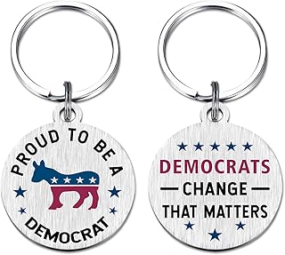 EE&YU Proud to Be A Democrat Merchandise Gifts - Democrat Donkey Keychain for Women Men Girls Boys