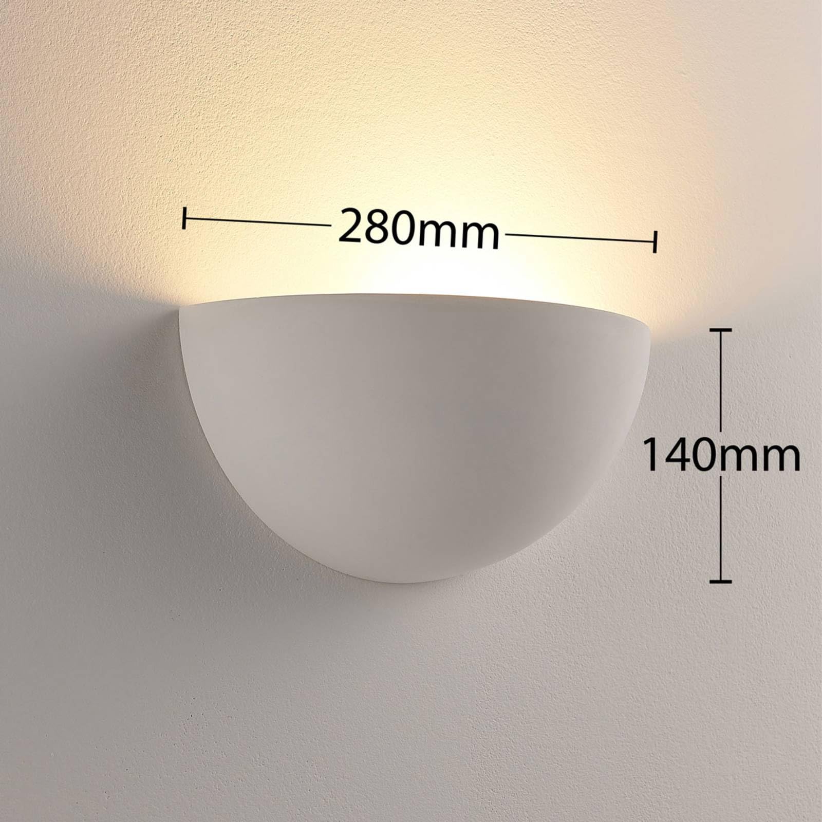 Lindby Gips Wandlampe weiß, bemalbar DIY Wandleuchte innen Uplight 1x E14 ohne Leuchtmittel Wandfluter Gipslampe Wandbeleuchtung Wohnzimmerlampe