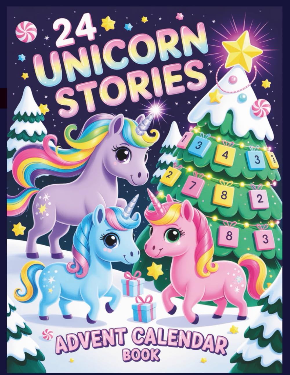 24 Unicorn Stories Advent Calendar Book: A Magical Christmas Countdown Storybook with 24 Enchanting Unicorn Adventures for Kids Ages 3–8