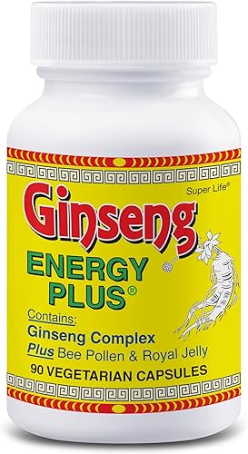 Ginseng Energy Plus - con Panax Ginseng, polen de abeja, jalea real y extracto de pimienta negra de piperina para una máxima absorción  Promueve el