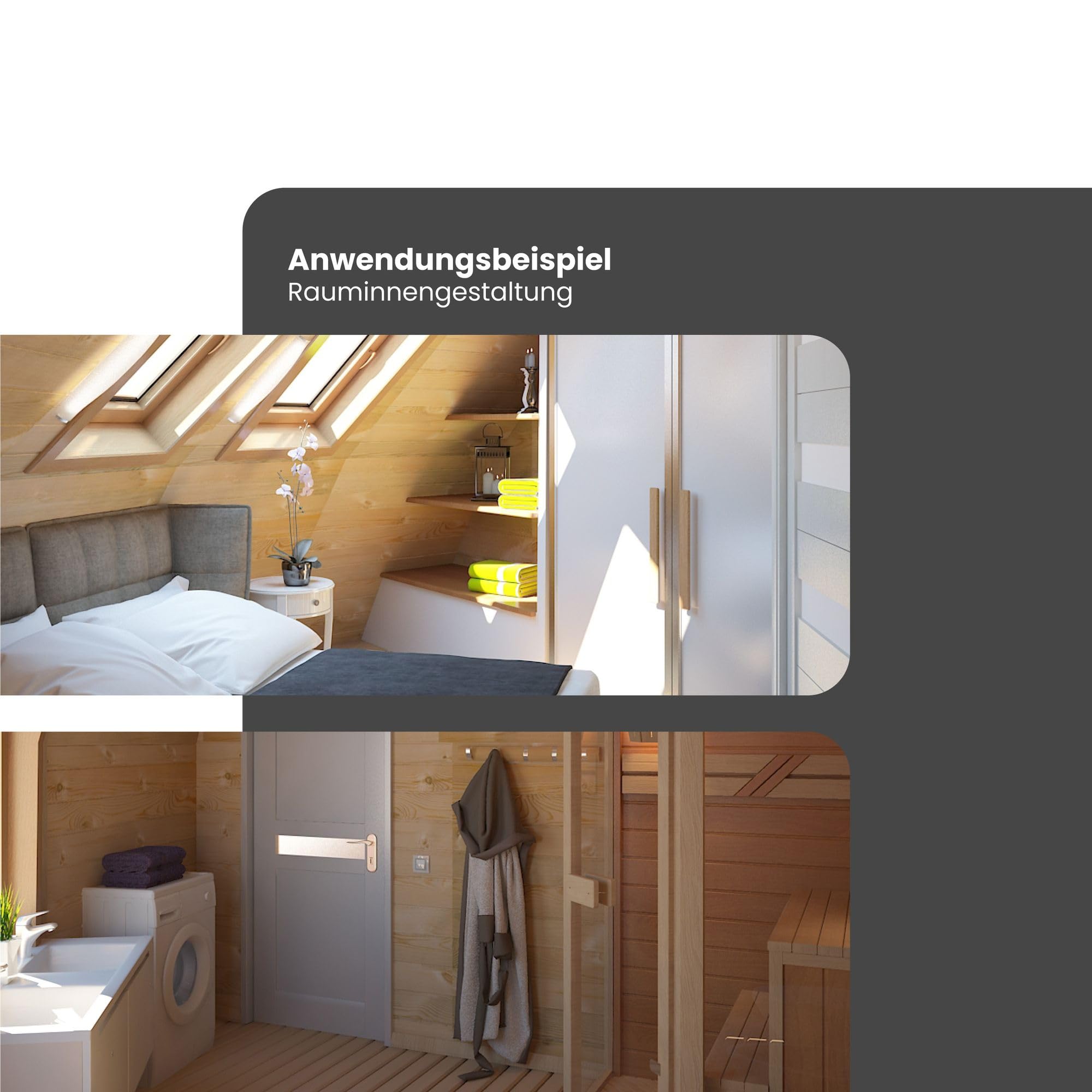 19m² Bausatz Gartenhaus, 1 Etage, Long Dome Braun Holz | Tiny House, Holzhaus, Set mit allen Einzelteilen für Holzrahmen, Innen- & Außen individuell gestaltbar