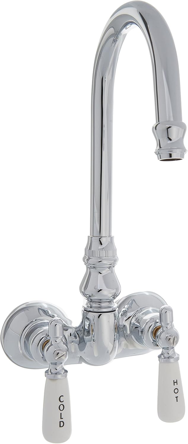 Clawfoot Tub Filler – Code Spout, Lever Porcelain Handles