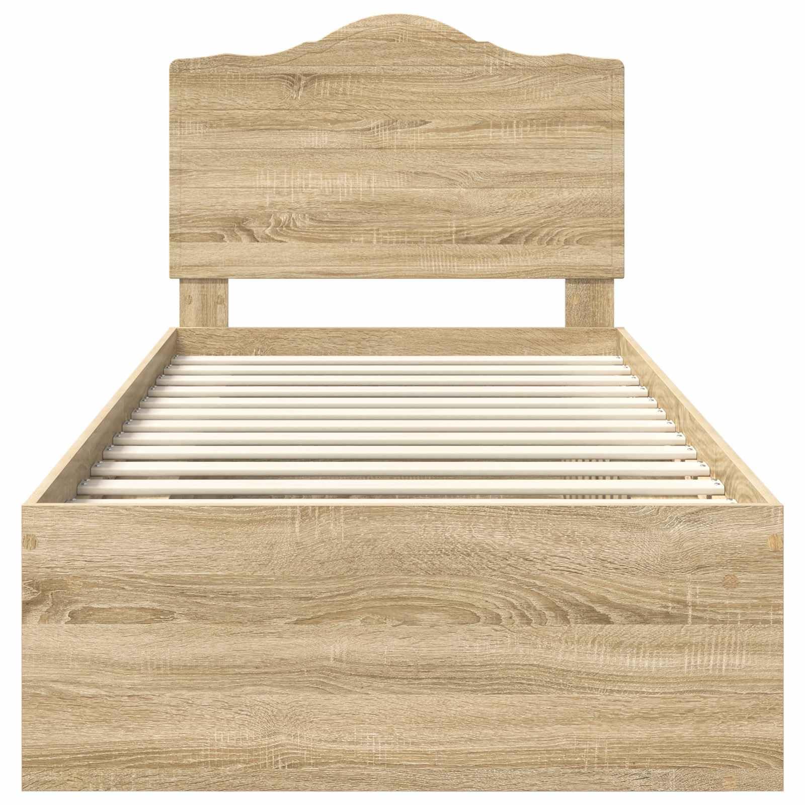 vidaXL Estructura de Cama con cabecera Roble Sonoma 75 x 190 cm