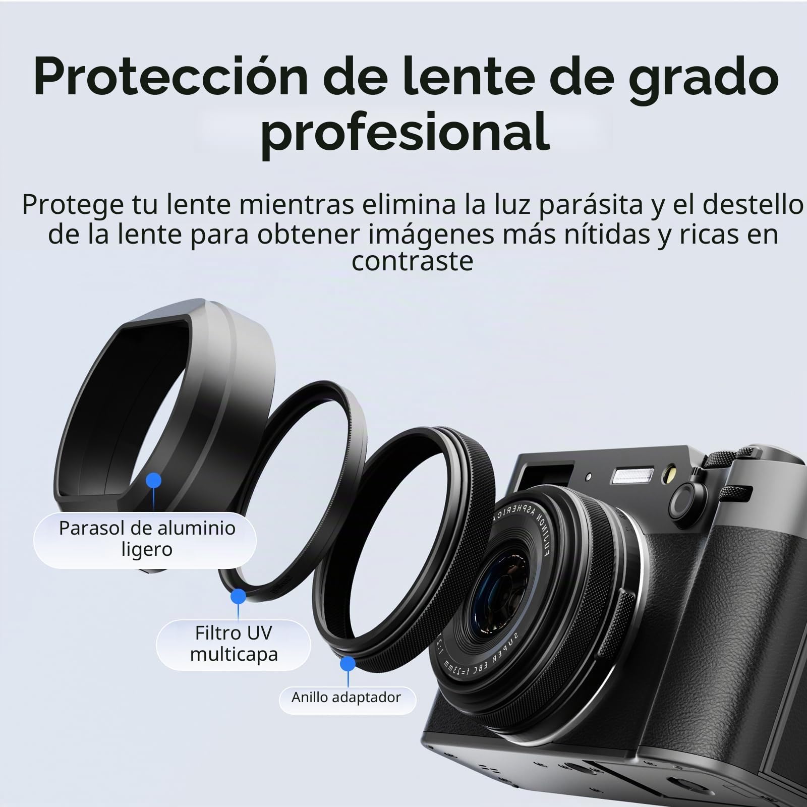 SmallRig Kit de parasol magnético para FUJIFILM X100VI / X100V (negro) 5850