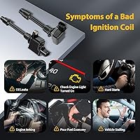 Vista 3 de OCPTY Bobinas de encendido y bujías de 3 pines 2000-2001 para Infiniti I30 3.0L/V6,2000-2001 para Nissan Maxima 3.0L/V6#UF348 Paquete de 6