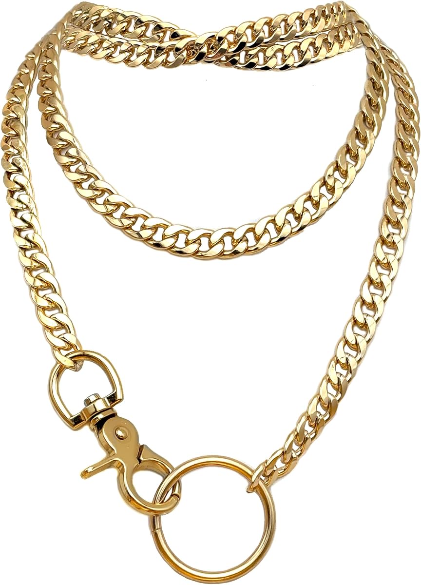 paloli Collar de cadena gruesa con anillo en forma de corazón arcoíris para mujer, joyería cubana de capas largas con rayos, collar en forma de Y con lazo ajustable, gargantilla con lazo en forma de corazón