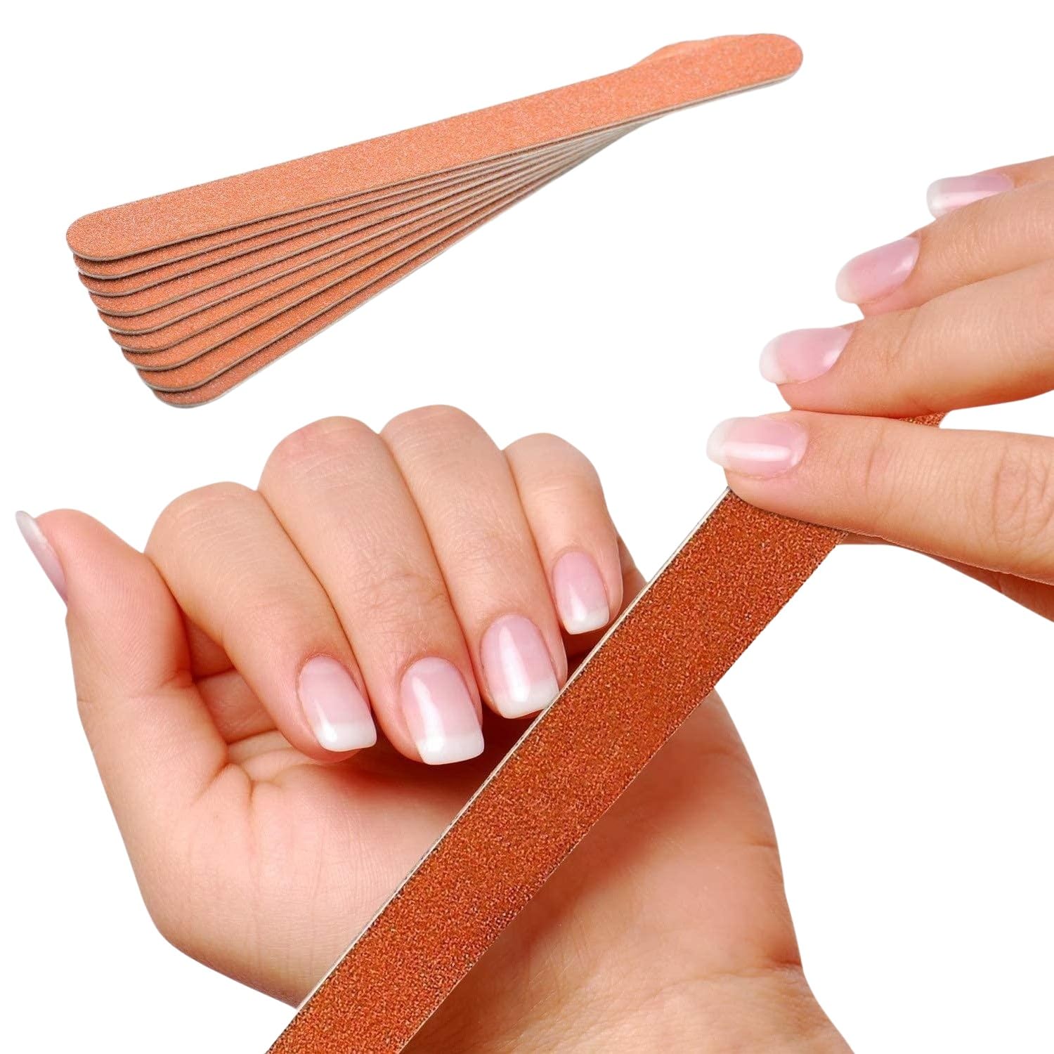 Double Sided Emery Board Nail File – 4.5” Straight Nail Files with Regular & Extra Fine Grit for Natural & Acrylic Nails (Pack of 100)