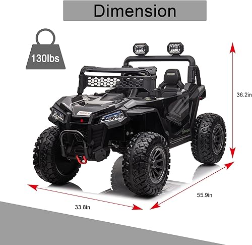 Miniatura 2 de FINITO Vehículos eléctricos de 24 V y 2 asientos XXL para niños, vehículos eléctricos con control remoto, neumáticos EVA, contenedores de